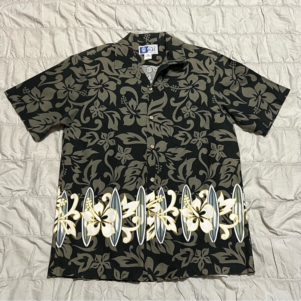 Vintage RJC Hawaiian Aloha shirt surfboards Sz M